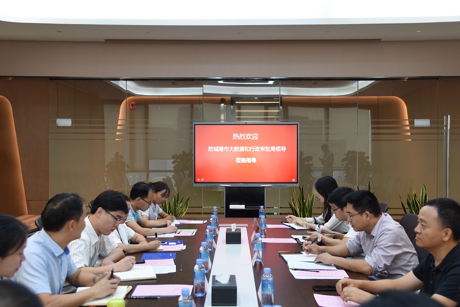 防城港市大数据和行政审批局副局长陈宇星一行到星空体育官网登录平台广西集团考察调研